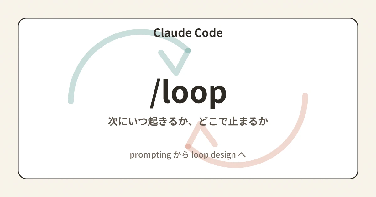 Featured image of post Claude Code の /loop は「雑に回す」より、終わり方を決めて使う
