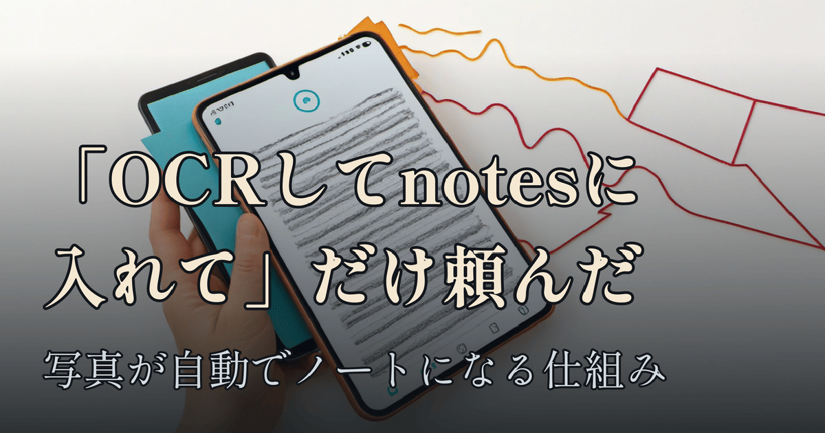 Featured image of post 「OCRしてnotesに入れて」の一行から、写真が自動でノートになる仕組みができた — Claude Codeへの頼み方