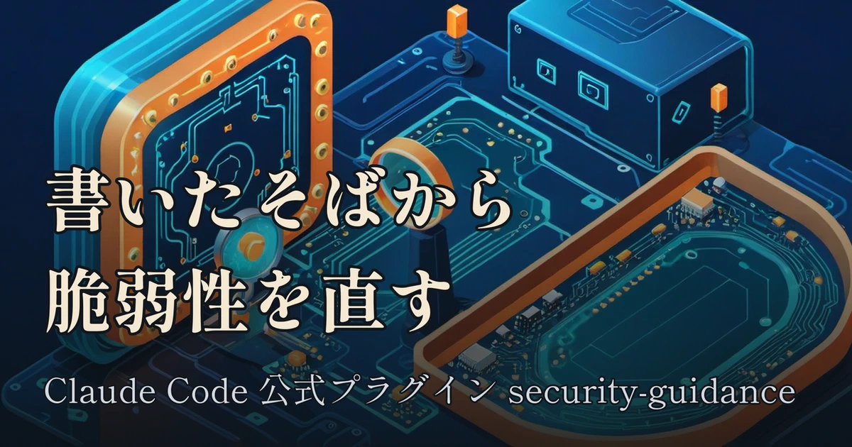 Featured image of post security-guidance:書いたそばから脆弱性を直すClaude Code公式プラグイン、3層構造の中身を読む