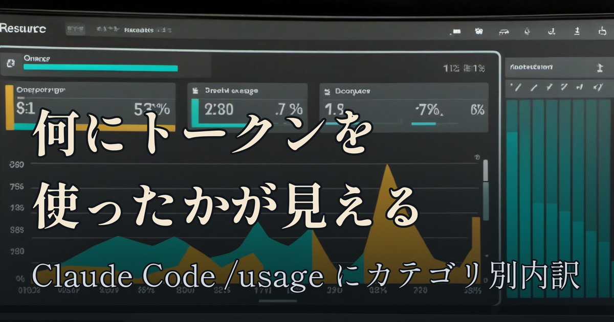 Featured image of post Claude Code の /usage が「何にトークンを使ったか」を教えてくれるようになった — 実際に見たら Playwright MCP が常連だった