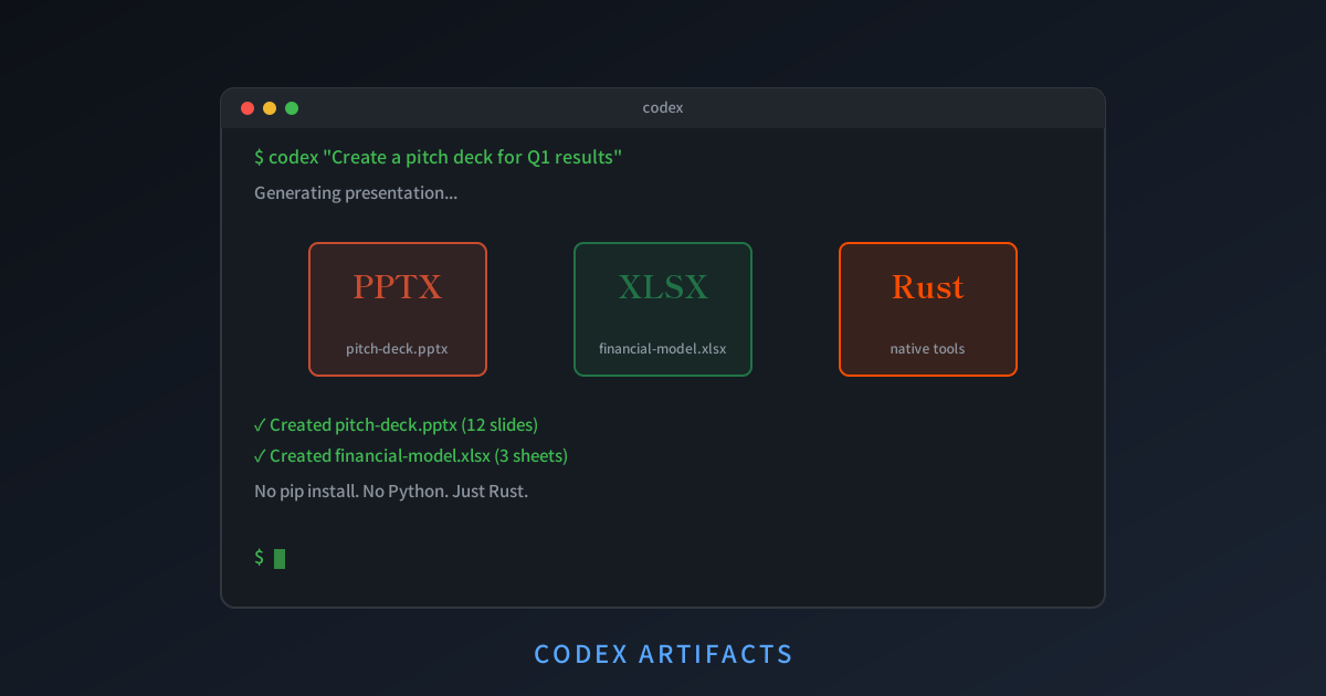 Featured image of post Codex に「Artifacts」機能が追加予定 ─ ターミナルからPowerPointやスプレッドシートを直接生成