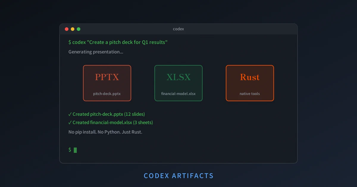 Featured image of post Codex に「Artifacts」機能が追加予定 ─ ターミナルからPowerPointやスプレッドシートを直接生成