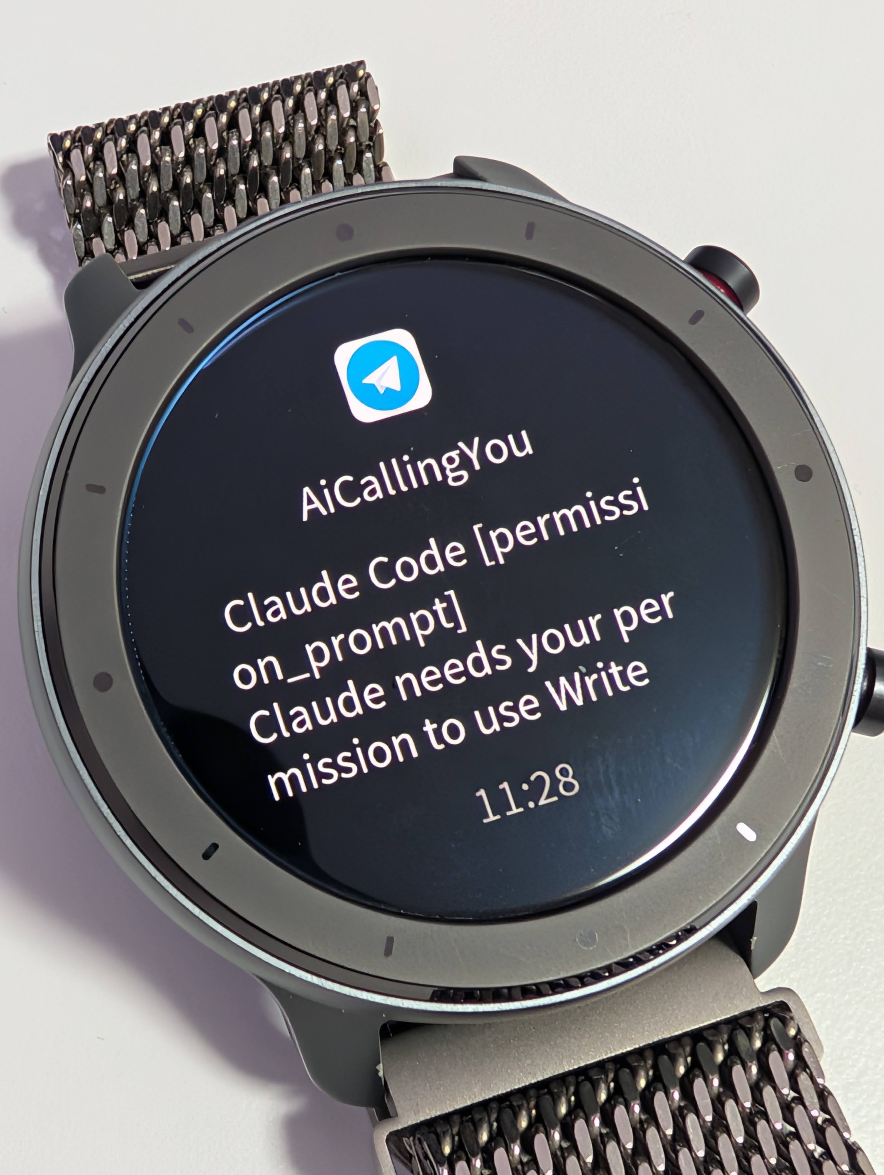 スマートウォッチにClaude Codeの通知