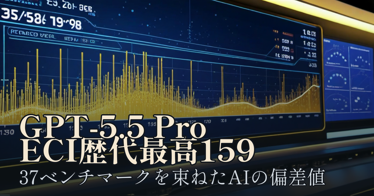Featured image of post GPT-5.5 ProがEpoch Capabilities Indexで歴代最高159を記録——AIの「偏差値」はどこまで上がるのか