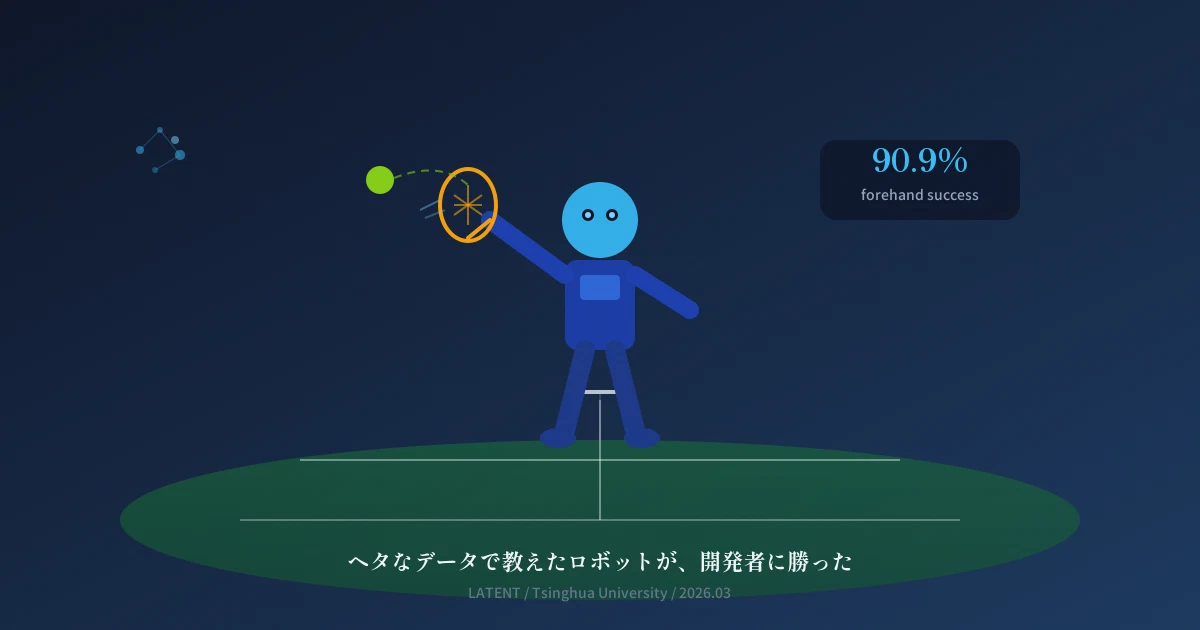 Featured image of post ヘタなデータで教えたロボットが、開発者を負かした ─ LATENT テニスロボットの話